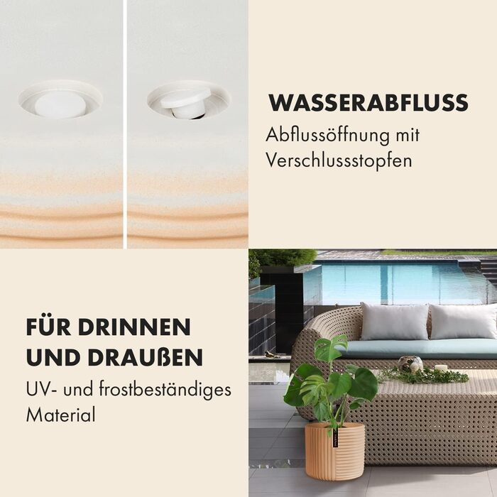 Квітчанка Fox & Fern Großer 30,5 см: стильний горщик з 3D-текстурою та дренажем для дому та саду