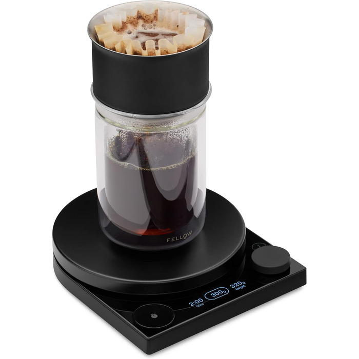 Fellow Tally Pro Studio – цифрова вага для кави з скляною поверхнею, до 2.2 кг, g/oz/lbs/mm, чорна