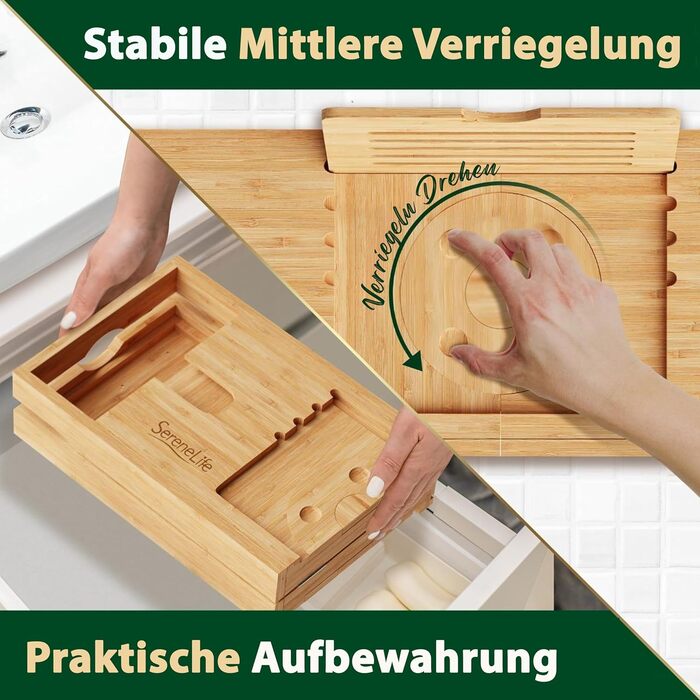 Підставка для ванни SereneLife з дерева - Розширювана підставка для ванни 70-105 см з тримачем для напоїв та книжковою підставкою, вологостійка, аксесуар для ванни, Wellness