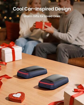 Електричний грілка для рук Gaiatop 2 шт. з магнітом, 4000mAh, USB, багаторазовий, швидкий нагрів 3s, 3 режими, компактний, для рукавичок, подарунок для чоловіків та жінок (блакитний)