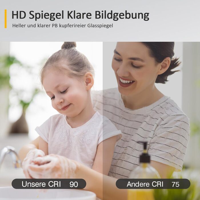 LED дзеркало для ванної кімнати 40x60 см з підсвічуванням, холодне біле світло 6500K, прямокутне, для монтажу на стіну