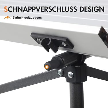 Складаний кемпінговий стіл PORTAL з алюмінієвою стільницею, витримує 80 кг, з сумкою для перенесення, білий — для пікніка, гриля, саду та балкона