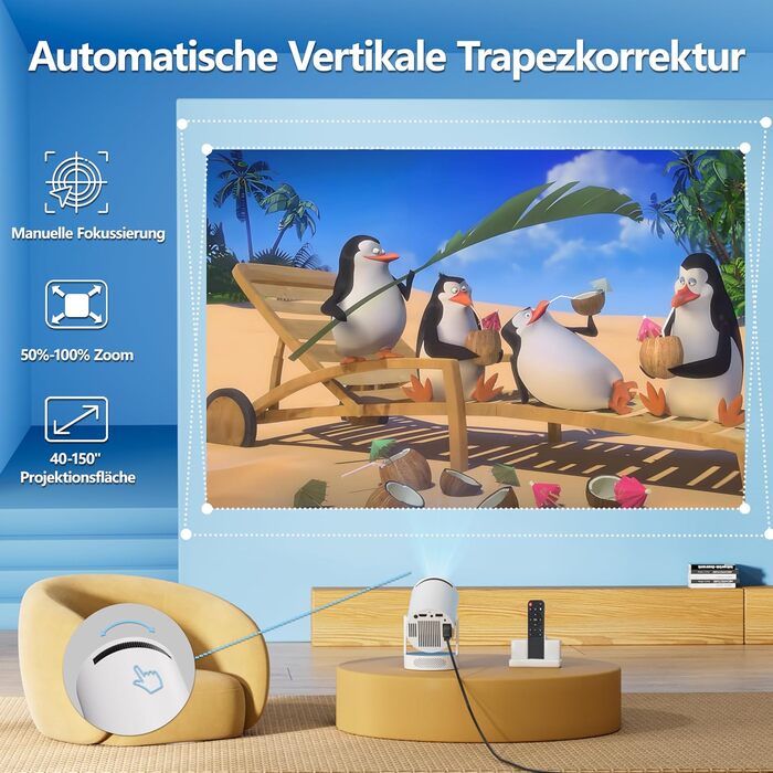 Інтелектуальний міні-проектор HY300 PRO HIFI: Android 11, 1080P FHD, 4K, 300 ANSI люмен, Wi-Fi 6, Bluetooth 5.0, для дому та кінотеатру