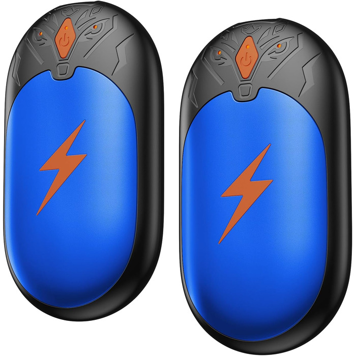 Електричні грілки для рук 2 шт., ультралегкі, перезаряджаються, портативні, 3 режими нагріву, до 24 годин, багаторазові USB грілки для рук для активного відпочинку взимку (блакитні)