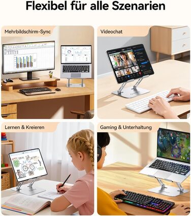 Підставка для ноутбука Orico ST11, регульована висота, складна, алюміній, вентильована, ергономічна, сумісна з MacBook Air/Pro та ноутбуками 10–17