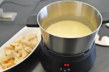 Індукційний FonDue, 8 осіб, 60-240C, рівномірне нагрівання, високоякісна каструля, чорний, 2282