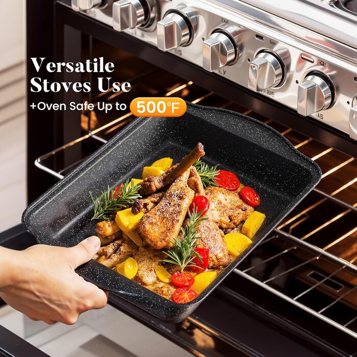 Набір кухонного посуду з нержавіючої сталі з антипригарним покриттям, 30 предметів, чорний гранітний набір каструль та сковорідок