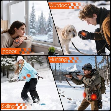 Електричний гріє для рук 2 шт. 12000 mAh з магнітним двостороннім нагріванням та цифровим дисплеєм температури та заряду батареї для відпочинку на природі/кемпінгу, чорний