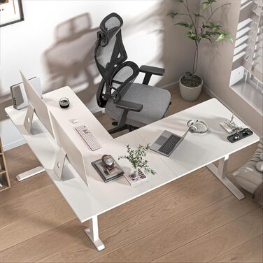 Електричний кутовий стіл BEXEVUE 160x140 см з регулюванням висоти, 3 пам'яті, антиколізійна система, для дому та офісу