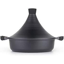 Тажин агадірський, 32 см, кераміка, чорний - для приготування марокканських страв