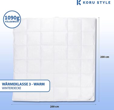 Ковдра Koru Style Royal Down 155x220 см 90 пух, 10 пір'я клас тепла 3, виробництво Німеччина