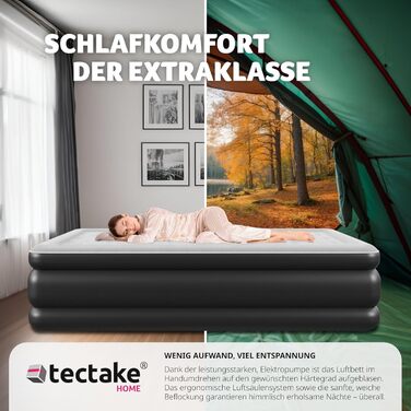 Надувна матрац Tectake® з електропомпою, 200 x 101 x 44 см - для кемпінгу, гостей, подорожей