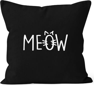 Наволочка на подушку кішка Мяу MIAU бавовняна чорна 40x40