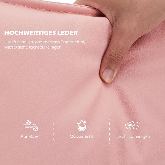 Офісне крісло TUKAILAI: ергономічне, з регулюванням висоти, підлокітники, підставка для ніг, рожеве