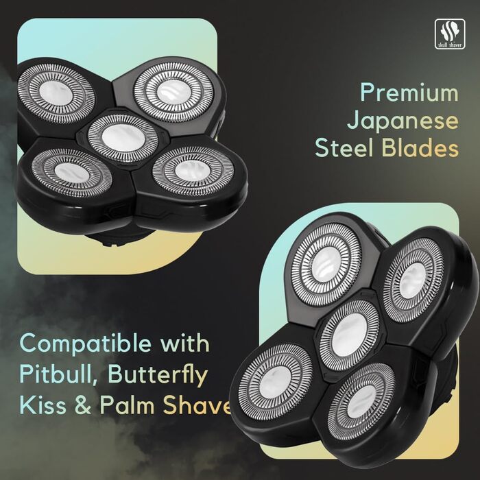Запасні леза Skull Shaver Carver (5 шт.) для голильниць Pitbull, Palm та Butterfly Kiss — для бороди, тіла та гоління голови