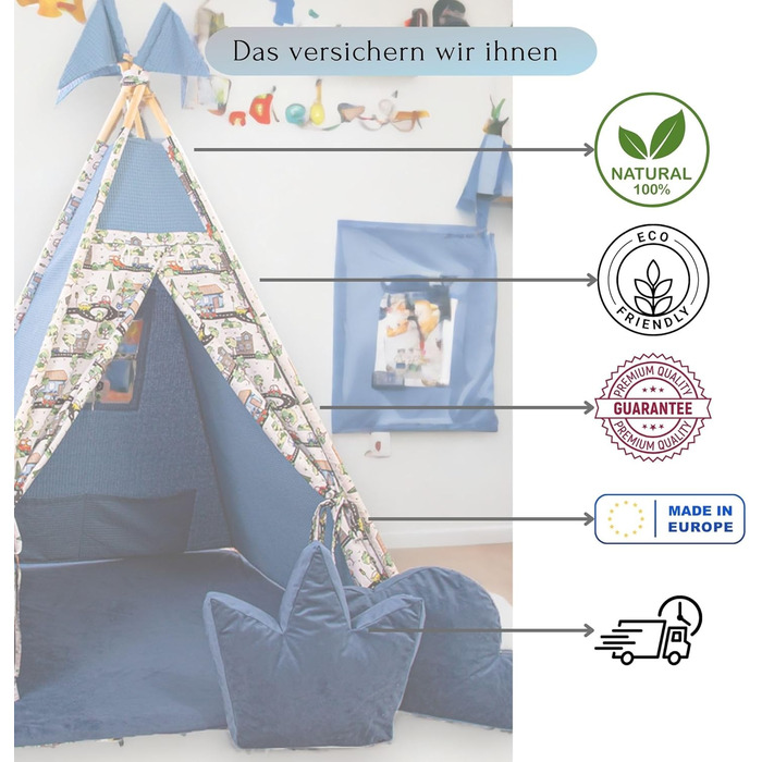 Дитячий намет-тіпі з килимком, подушкою та м'ячами - ігровий намет для дитячої кімнати - намет-тіпі для дівчаток - намет-тіпі для дітей - дитячий ігровий будиночок - ігрові пристрої для дому (автомобілі)