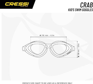 Окуляри для плавання Cressi Kids King Crab преміум-класу (вік краба 2/7 року, прозора лінза лайма)