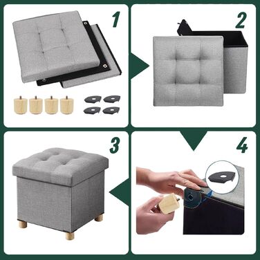 Relaxdays Пуф для сидіння 37л МДФ