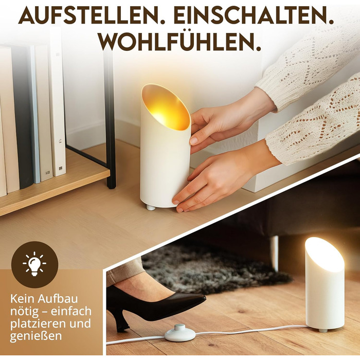 LED прожектор для підлоги (2 шт) білий 6W, напольний світильник для непрямого освітлення вітальні, з лампою GU10 230V, тепле біле світло 2700K