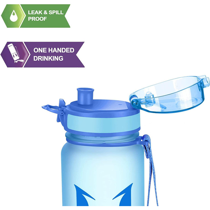 Пляшка для пиття Super Sparrow-герметична пляшка для води об'ємом 1,5 л-спортивна пляшка без бісфенолу А / Школа, спорт, вода, велосипед (2-матово-синій)