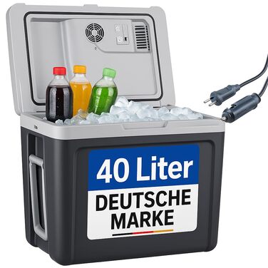 Термобокс електричний 2-в-1 TOM XXL 40л з охолодженням та підігрівом на колесах (230V/12V) для авто, кемпінгу, трейлера - сірий + подарунок
