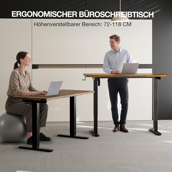 Електричний стіл з регулюванням висоти 120x60 см з функцією пам'яті, для офісу та дому. Білий колір, керування кабелями та гачки.