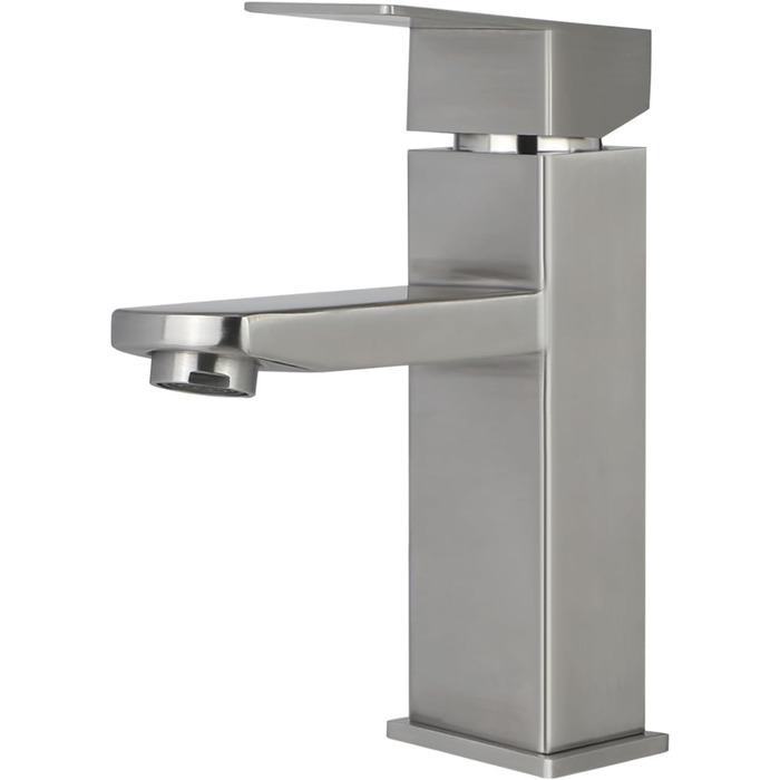 Змішувач для ванної кімнати з нержавіючої сталі, однолеверний, для умивальника, під високий тиск, з підключенням до гарячої та холодної води