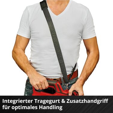 Акумуляторний повітродув та листозбірник Einhell VENTURRO 18/210 Power X-Change (18 В, потужність всмоктування 500 м³/год, об'єм контейнера для збору листя 45 л, функція видування до 210 км/год, з акумулятором 4 Ah та зарядним пристроєм) Чорний, Червоний