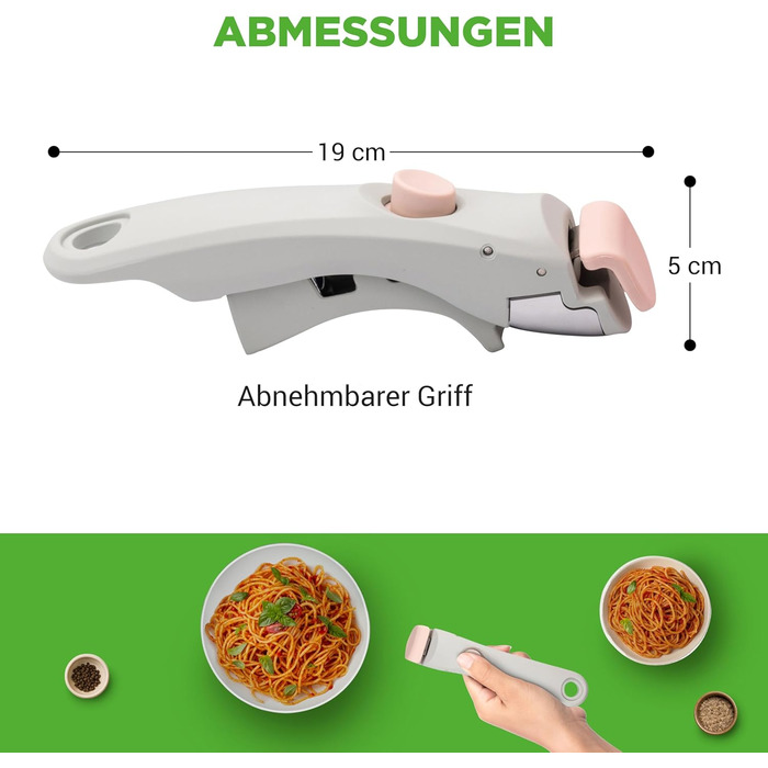 Набір посуду NutriChef 18 предметів з кераміки з знімними ручками, антипригарне покриття, для всіх типів плит, включаючи індукцію, сумісний з духовкою, рожевий колір