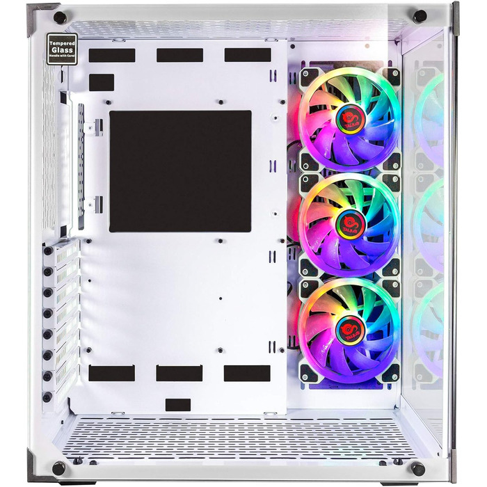 Ігровий корпус Talius Cronos Frost ATX з гартованим склом, ARGB вентиляторами Iris, білий колір