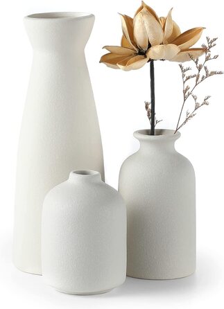 Набір ваз для квітів CEMABT керамічні в сучасному стилі білі