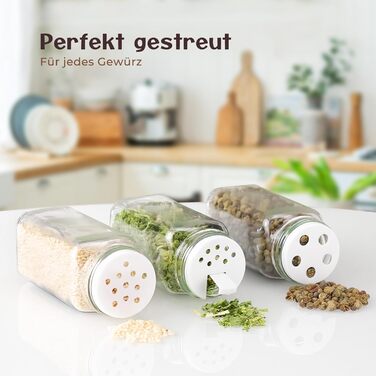 Набір скляних баночок для спецій - 24 шт. з етикетками та бамбуковими кришками, 120 мл, з дозаторами та аксесуарами. Набір контейнерів для спецій, натуральний дизайн