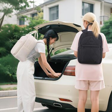 Сумка-рюкзак LOVEVOOK для жінок, рюкзак для ноутбука, шкільний рюкзак для підлітків, легкий рюкзак з підкладкою, велика робоча/навчальна сумка, рюкзак для подорожей, елегантний, чорний, 15,6 дюймів