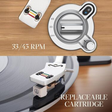 Вініловий програвач House of Marley Stir It Up Wireless Bluetooth, екологічний, 33/45 об/хв, з передпідсилювачем, головкою Audio-Technica, корпус з бамбука