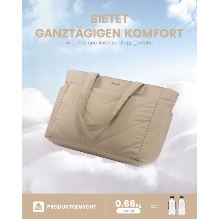 Сумка для ноутбука LOVEVOOK 15.6 дюймів, жіноча, велика, для роботи, навчання, універсальна (Хакі)