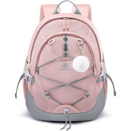 Шкільний рюкзак LOVEVOOK для дівчаток, 5 клас, рюкзак для дітей з нагрудною стрічкою, легка жіноча шкільна сумка, рюкзак для дітей від 8 років для дитячого садка, школи, університету, дозвілля, сірий-рожевий, 15,6 дюймів