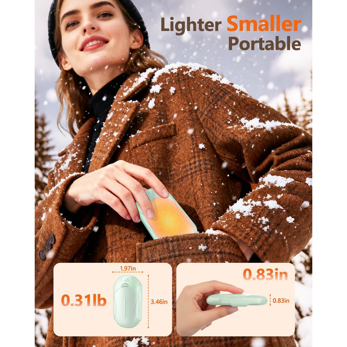 Електричні грілки для рук BOSONER (2 шт) 6000mAh USB, портативні, для чоловіків та жінок, теплий подарунок
