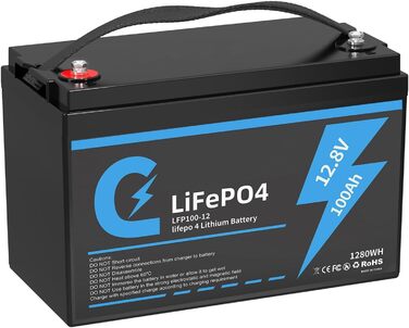 Акумуляторна батарея Lifepo4 100Ah 12V, 15000 циклів, захист BMS, заміна на свинцево-кислотний (12,8 В/100 Ач)