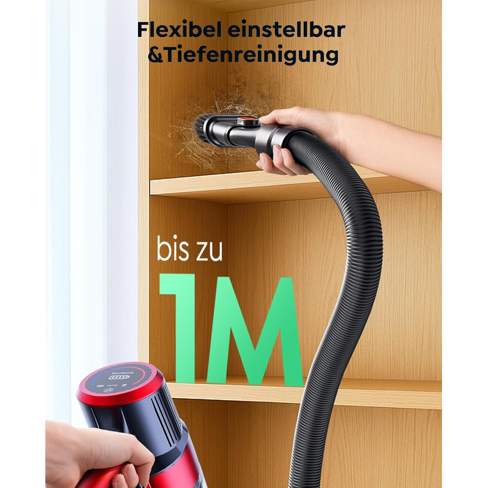 Бездротовий акумуляторний пилосос SunSare 600W з потужністю всмоктування 50000Pa, 65 хвилин роботи, док-станція, автоматичний режим, сенсорний екран, висувний шланг 1м для твердих поверхонь, килимів та шерсті тварин