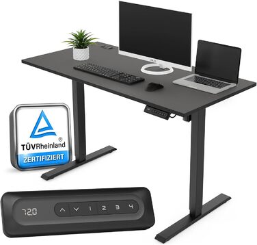 Стол Yaasa Desk Lite регульований по висоті 100x60 см, чорний – електричний офісний стіл з автопідйомом, пам'яттю та кабелепроводом