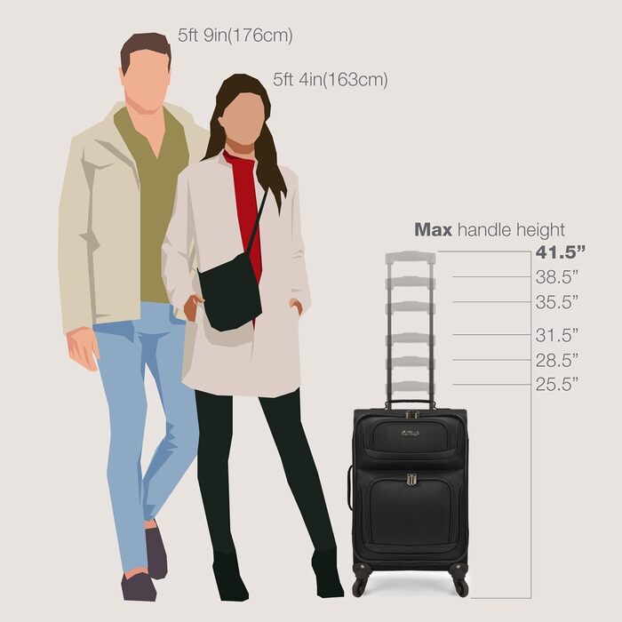 Чемодан ручної поклажі U.S. Traveler Rio, колір кобальтово-синій (чорний), 4 колеса