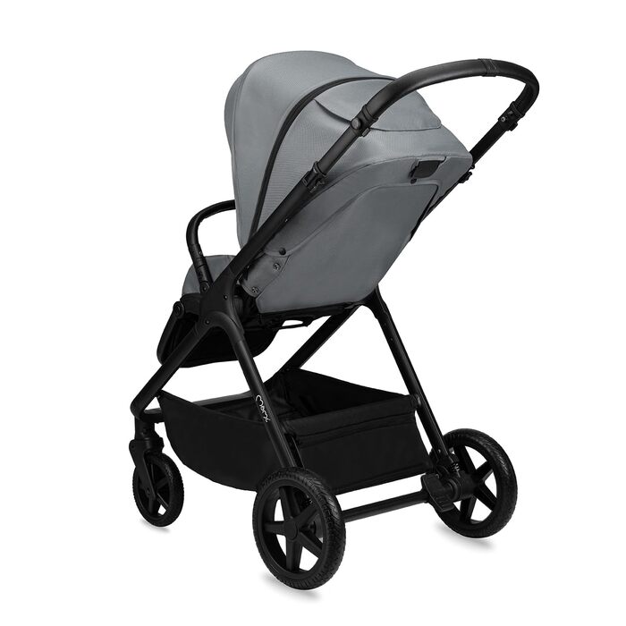 Дитяча коляска MoMi GISELLE 2 в 1 комбінована, сіра, з функцією візка, 5-точкова система безпеки, від народження до 22 кг, з корзиною для покупок, матрацом, дощовиком та пеленатором