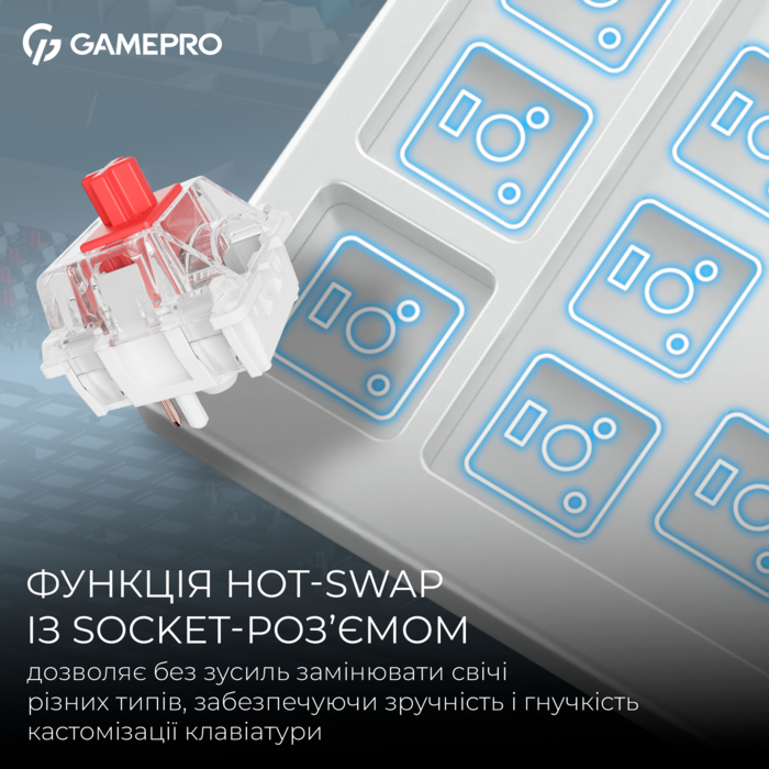 Бездротова механічна клавіатура GamePro Asgard Drakkar (MK305WH)