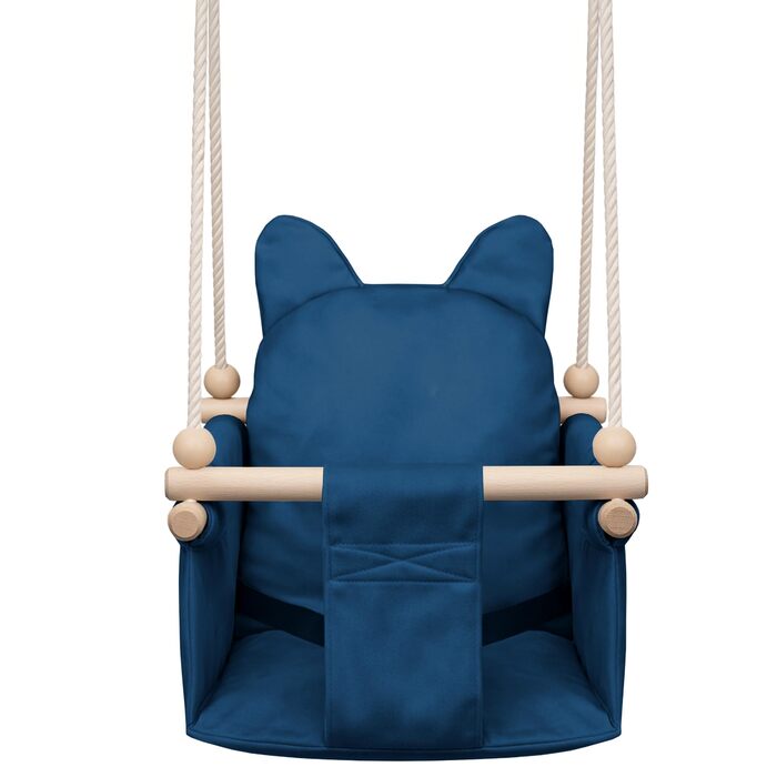 Дитяча гойдалка-колиска MAMOI з ременем безпеки, регульована висота 150-190 см, блакитна. Гойдалка для дому, міцна конструкція, м'яке сидіння, легкий монтаж