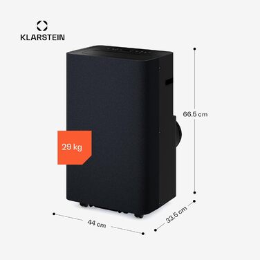 Klarstein AireLux: Мобільний кондиціонер 14000 BTU, до 51 м², керування через додаток та голосовий помічник, 4-в-1 (охолодження, осушувач, вентилятор, нічний режим), тихий, темно-сірий