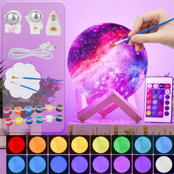 З можливістю затемнення USB Touch, 5,9 Подарунок для дітей і любителів, 3D Moon Lamp