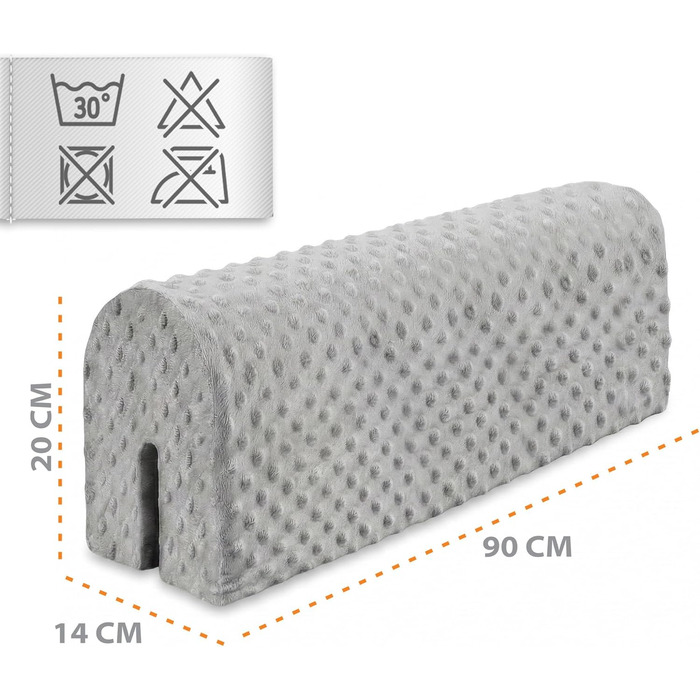 Захист для ліжечка дитячого 90 см: бортик на ліжко, захист кутів з Minky (світло-сірий)