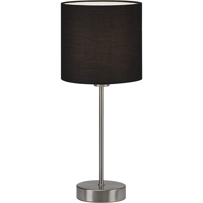 Світильники BRILONER-настільна лампа, настільна лампа, приліжкова лампа, приліжкова лампа, настільна лампа, E14, в комплекті. Кабельний вимикач, тканинний екран, 160x385 мм (DxH), 7002-011 (чорний)