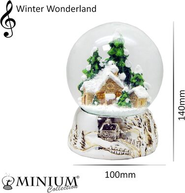 Хатина Snow Globe Чарівна гірська хатина на п'єдесталі Срібна музична шкатулка Різдво - 100мм*20163