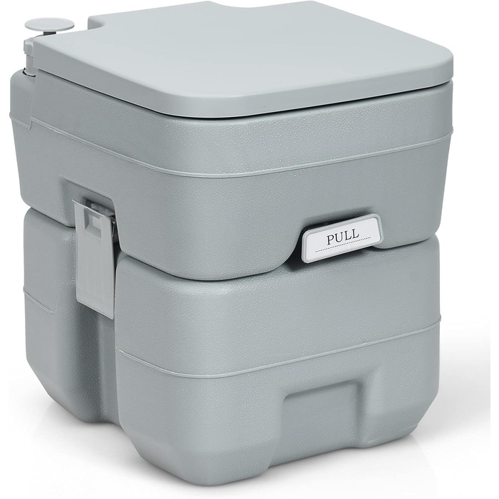 Туалет для кемпінгу DREAMADE 20L з баками для брудної та чистої води, мобільний туалет для дому, кемпінгу, трекінгу, до 200 кг, з промиванням